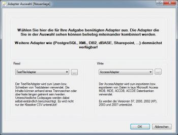 MS Access Adapter auswählen