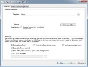 MS Access Adapter konfigurieren