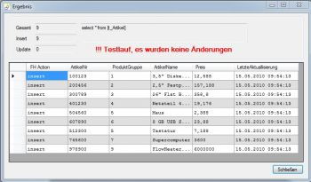 CSV Import Testlauf