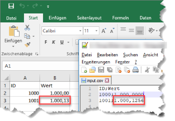 Excel Beispiel - fehlerhafte Formatierung