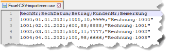 Einfache CSV Textdatei