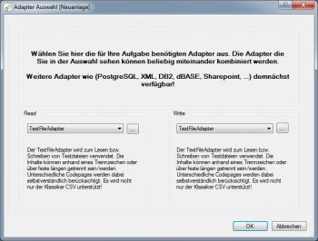 Hello World 1, Adapter Auswahl