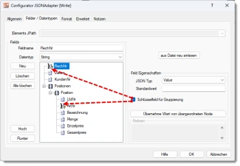 CSV nach JSON Felder gruppieren