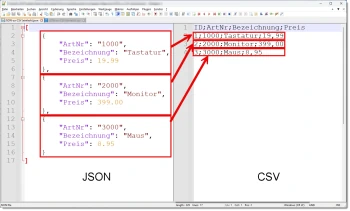 JSON zu CSV (Einfach)