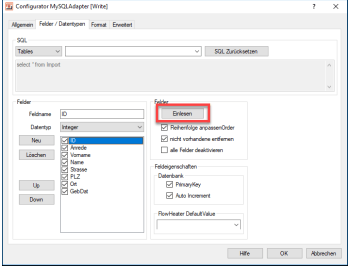 MySQL CSV Import - Felder und Datentypen