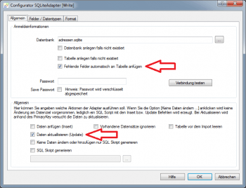 SQLite Tabellenschema anpassen