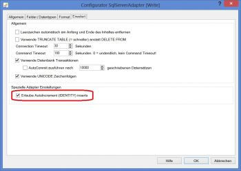 Identity Insert aktivieren