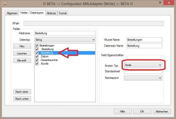 XML Feldnamen und Attribute anpassen