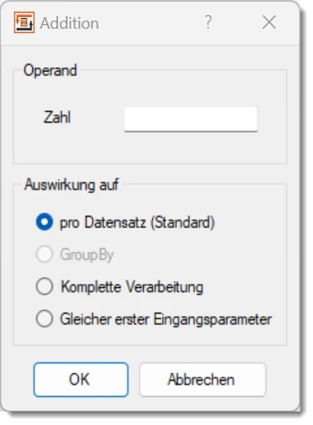 Heater (Add, Sub, Mul, Div) Konfiguration