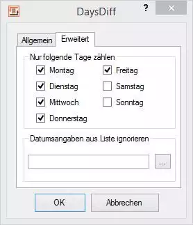 Ausschluss von Tagen
