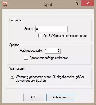 Heater Split, Zeichenketten aufsplitten