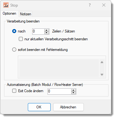 Heater Stop - Import/Export Vorgang beenden