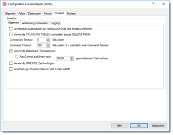 Weitere MS Access Optionen