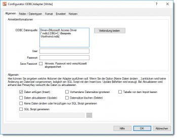 ODBC Adapter - Datenquelle auswählen