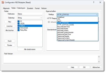REST Adapter - Felder und Datentypen