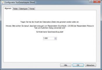 Testdaten Adapter, Anzahl der zu generierenden Sätze