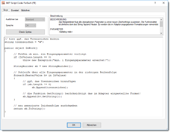 Heater .NET Script Konfiguration