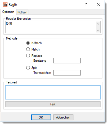 Regular Expression Konfiguration