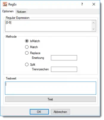 Regular Expression Konfiguration