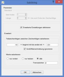 SubString - Erweiterte Konfiguration