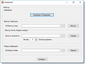 FlowHeater Server - Datenbank Wartung