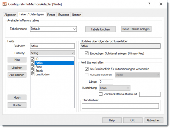 InMemory Adapter - zur schnellen Daten Aufbereitung/Anreicherung