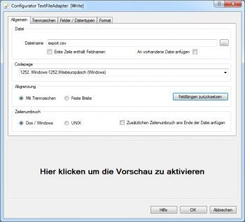 Optimierte TextFile Adapter Preview