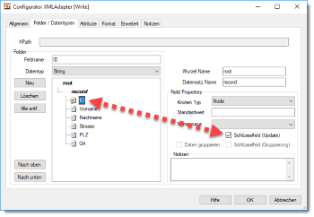 XML Insert/Update - Schlüsselfelder