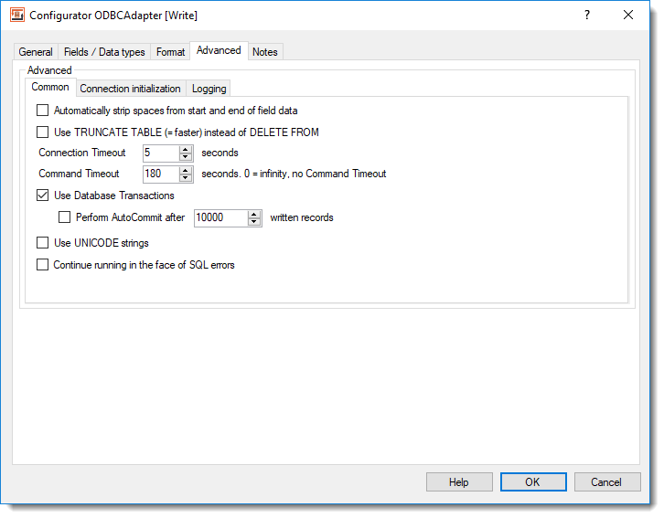 Import, Export and Update ODBC data sources