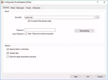 Excel Adapter - Configuration