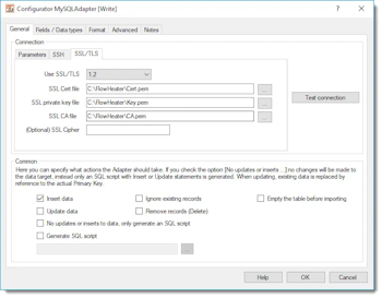 MySQL SSL/TLS connection configuration