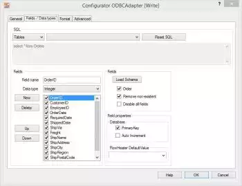 ODBC Adapter - Fields / Data types