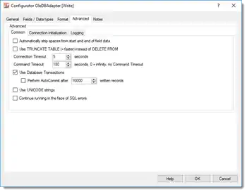 OleDB Adapter -  extented properties
