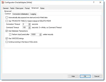 Oracle Adapter - extented properties