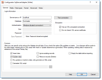 MS-SQL Server Adapter - database connection