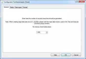 TestData Adapter, general tab