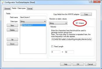 TestData Adapter, Unique property