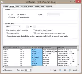 Choose a field delimiter