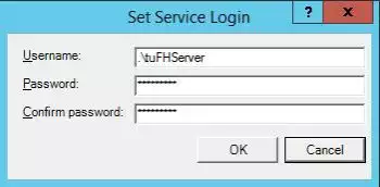 Server service log on