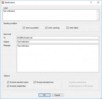 FlowHeater Server - Defining / modifying a notification