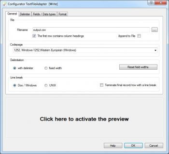 TextFile Adapter with optimized preview function