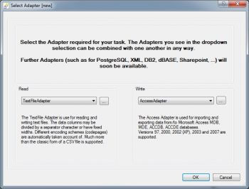 choose MS Access Adapter for import