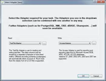 choose MS Access Adapter for import