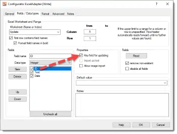 Excel-CSV: Update rows