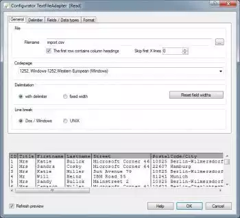 TextFile Adapter Configurator