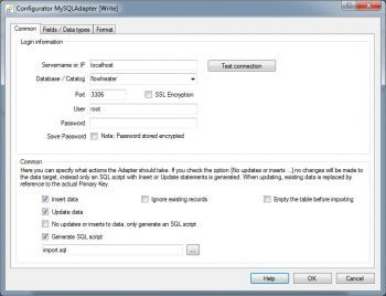 MySQL Connection properties