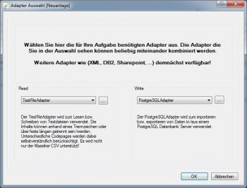 PostgreSQL Adapter auswahl