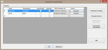Parameter anlegen und bearbeiten