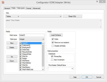 ODBC Adapter - Fields / Data types