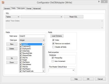 OleDB Adapter - fields and data types